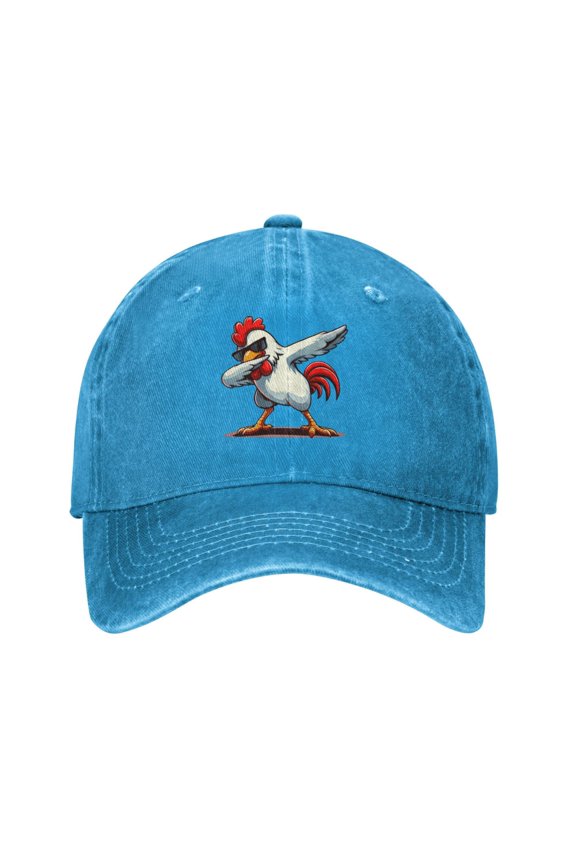 Chicken Dabbing Unisex Adult Washed Denim Cotton Sport Outdoor Baseball Cap Adjustable Cowboy Baseball Hat