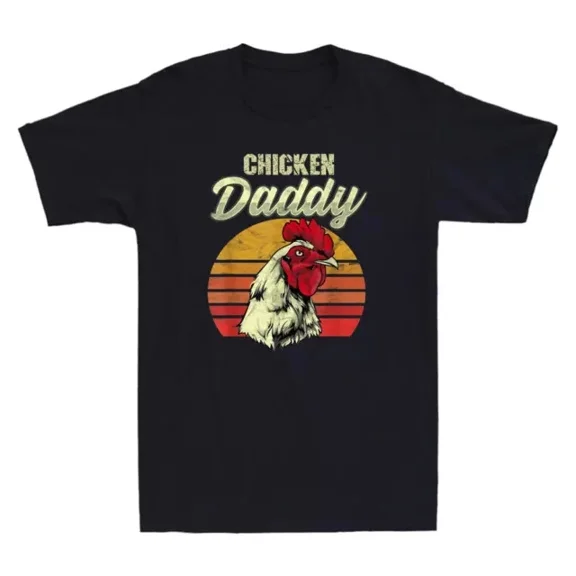 Chicken Daddy Distressed Funny Poultry Farmer Gift Father'S Gift Cotton Tee, Unisex T-Shirt