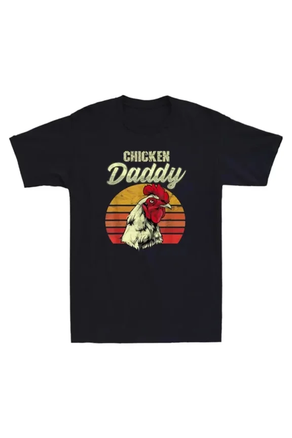 Chicken Daddy Distressed Funny Poultry Farmer Gift Father'S Gift Cotton Tee, Unisex T-Shirt