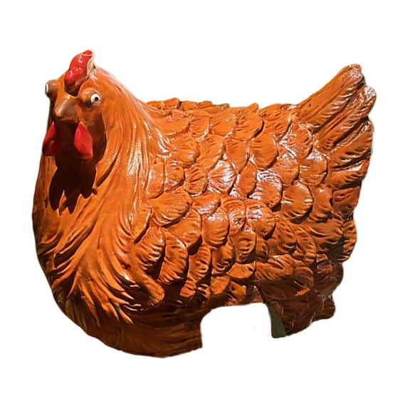 Chicken Decor Farmyard Fence Hen Ornament 4.72 Inches Outdoor Decoration