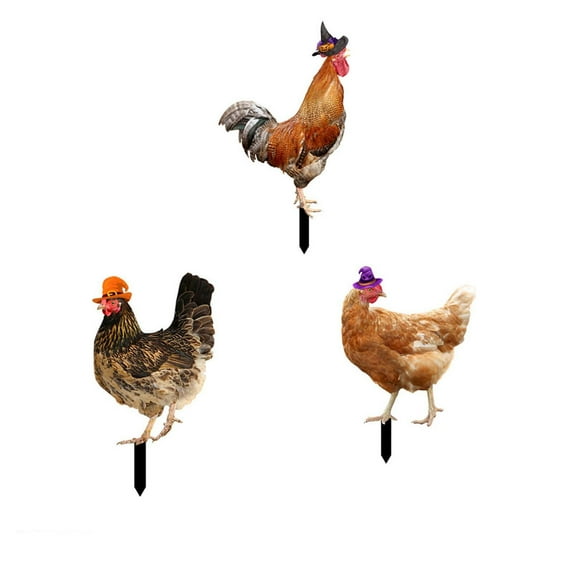 Chicken Decorations For Yard,Chicken Lawn Stakes,Chicken Decorative Garden Stakes Yard Art Decor,Realistic Chicken Statues,Garden Acrylic Yard Outdoor Arts Lawn Hen Inserts For Outdoor Gardens Lawns
