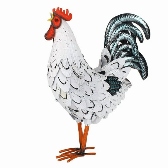Chicken Decorative Metal Standing Animal Sculpture for Backyard Patio Kitchen Decoration and Lawn Decoration