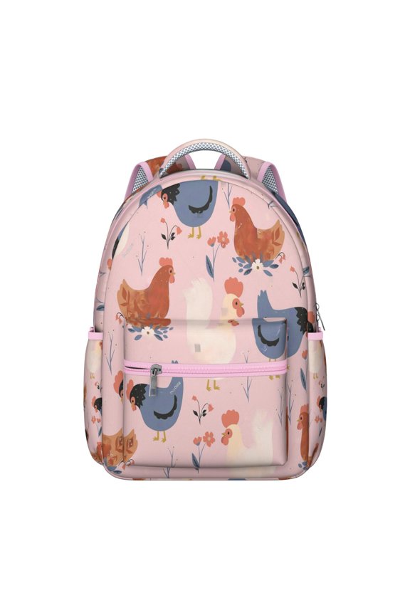 "Chicken Design College Backpack - Spacious & Durable School Bag for Students, Water-Resistant Bookbag for High School, Trendy & Comfortable"