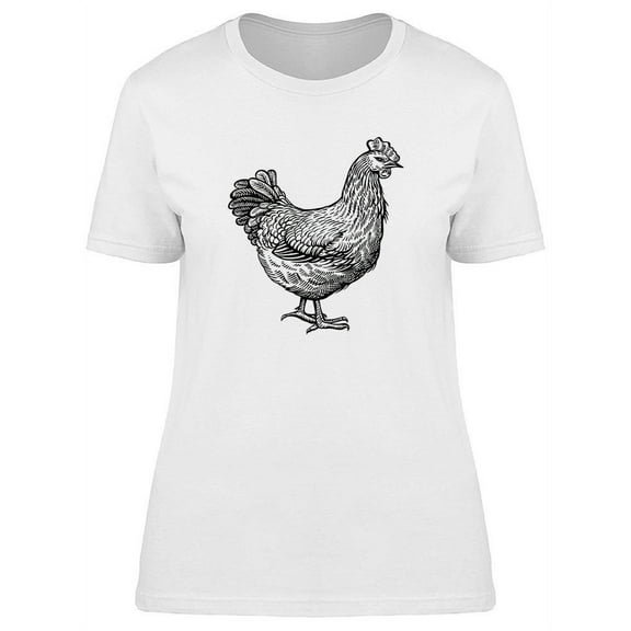 Chicken Design Sketch T-Shirt Women -Image by Shutterstock, Female Large