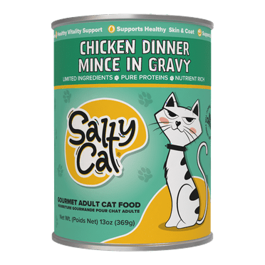Salty Cat Chicken Dinner Mince in Gravy Wet Cat Food, 13 oz. Can