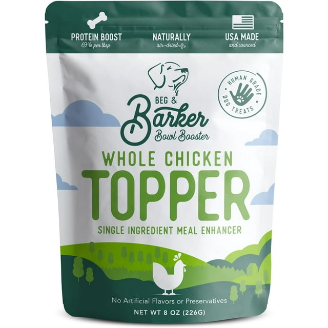 Chicken Dog Food Toppers for Picky Eaters (8 Ounce, Pack of 1) Bowl