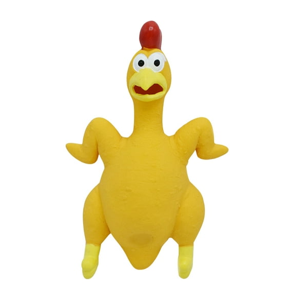 Chicken Dog Toy Squeak, Latex Screaming Chicken Dog Toys That Makes Noise, Funny Squeaky Interactive Puppy Dog Toys for Boredom, Dog Fetch Toy with Squeakers for Small Medium Large Breed