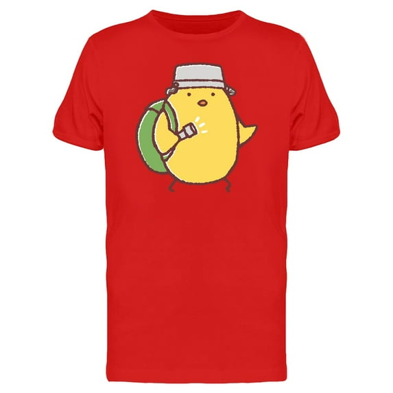 Chicken Doing Evacuation Cartoon T-Shirt Men -Image by Shutterstock, Male Medium