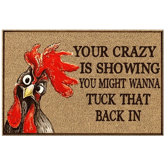 Chicken Doormat Non Slip Absorbent Welcome Mat for Front Door Bathroom Kitchen Outdoor Indoor Entrance 23.6x15.7 Inch Funny Farmhouse Decor Rug