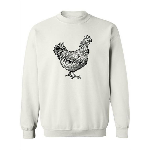 Chicken Drawing Sweatshirt Women -Image by Shutterstock, Female Medium