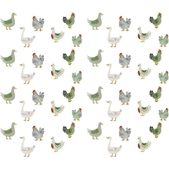 Chicken Duck Geese Wall Decals - Natural Vinyl Wall Art Murals - Removable Self-Adhesive Wallpapers for Living Room Bedroom Gifts