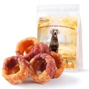 Pawmate Chicken & Duck Wrapped Sweet Potato Donut Dog Treats, Nutritious, Natural & Chewy Snack for All Dogs, 11oz