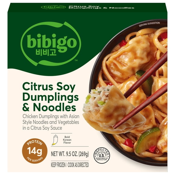 Bibigo Frozen Citrus Soy Dumpling & Noodle Bowl, 9.5 oz