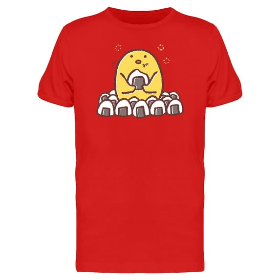 Chicken Eating Onigiris Cartoon T-Shirt Men -Image by Shutterstock, Male 3X-Large