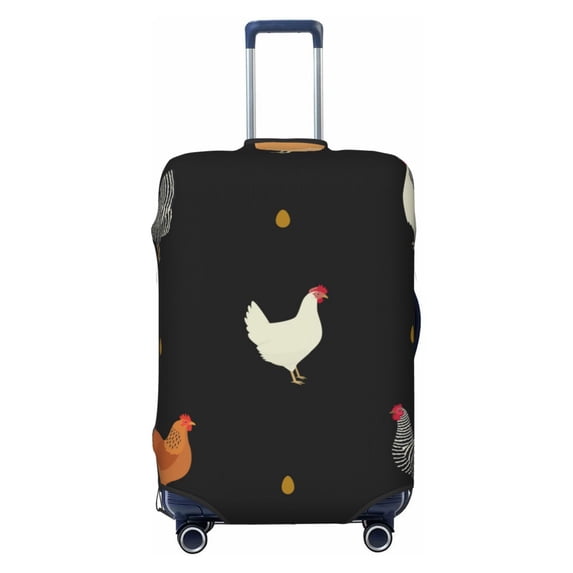 Chicken Eggs Cock Pattern Rooster Travel Luggage Cover Suitcase Protector Washable Protective 29"-32"