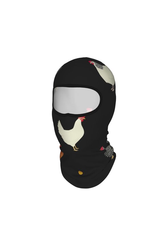 Chicken Eggs Cock Pattern Rooster Unisex Balaclava Ski Mask Full Face Cover for Cold Weather & UV Protection, Breathable Cooling Helmet Liner