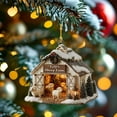 thumbnail image 1 of Chicken Farm Ornaments, Wooden Chicken Coop Christmas Ornament, for Lovers Farm Ornaments Christmas Tree Decor, Handcrafted Wooden Holiday Decoration for Bags and Gifts, 1 of 7