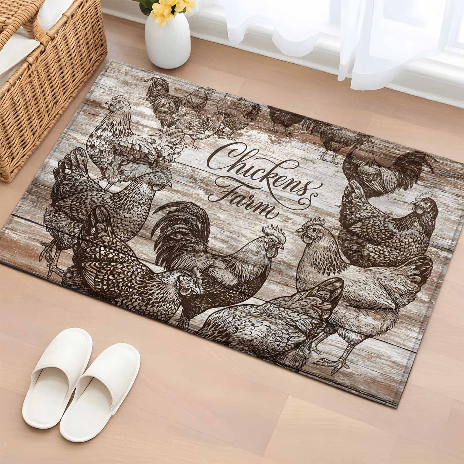 Chicken Farm Washable Small Entryway Area Rugs 2'x3', Country Rustic ...