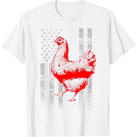 Chicken Farmer Shirt - Cool Chicken Flag TShirt T-Shirt100% cotton