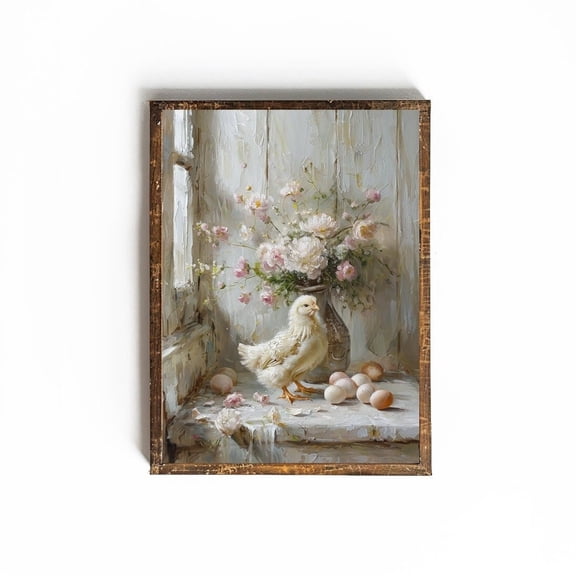 Chicken Farmhouse Wall Art Buff Orpington Poster Shabby Chic Farmhouse Decor Chicken Cottagecore Chicken Poster Cottagecore Chicken1, 8x12 UNFRAMED