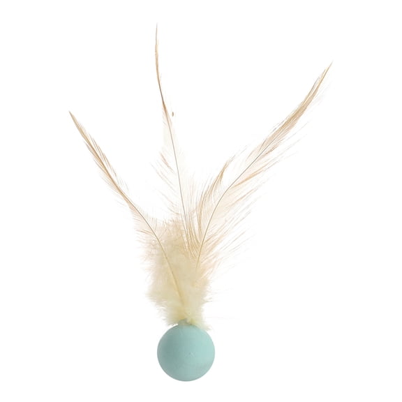 Chicken Feather Bouncy Ball Cat Toy, Super Elastic Rubber with Visual Stimulation and Safe Soft Material, Interactive Outdoor Play for Cats and Small Dogs