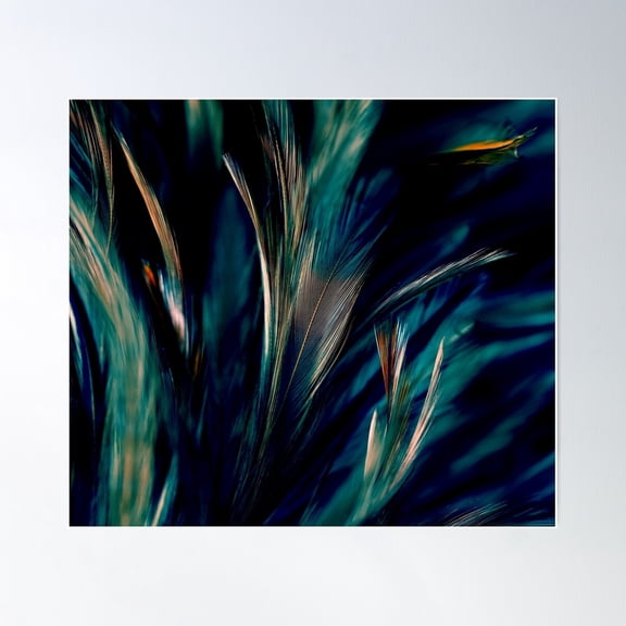 Chicken Feather Style Background Poster Wall Art, Modern Wall Decor For Living Room Bedroom, 16x24 UNFRAMED