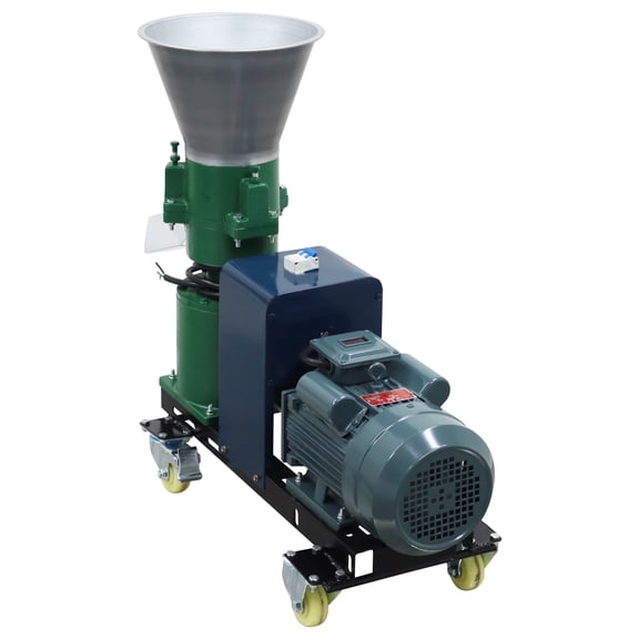 Chicken Feed Pellet Mill Machine 3 Roller Farm Animal Feed Granulator 3MM 220V