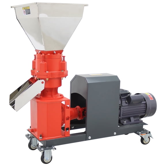 Chicken Feed Pellet Mill Machine 4MM 220V Animal Feed Pellet Machine with 4-Head Rollers