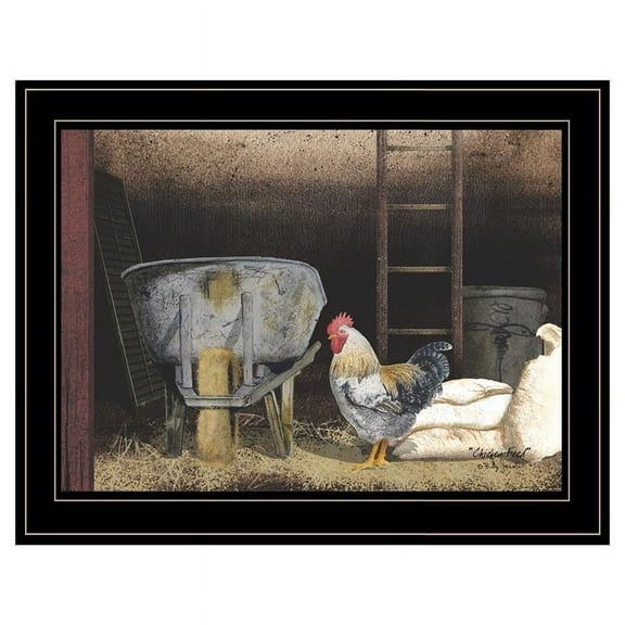 Chicken Feed by Billy Jacobs Printed Framed Wall Art Wood Multi-Color