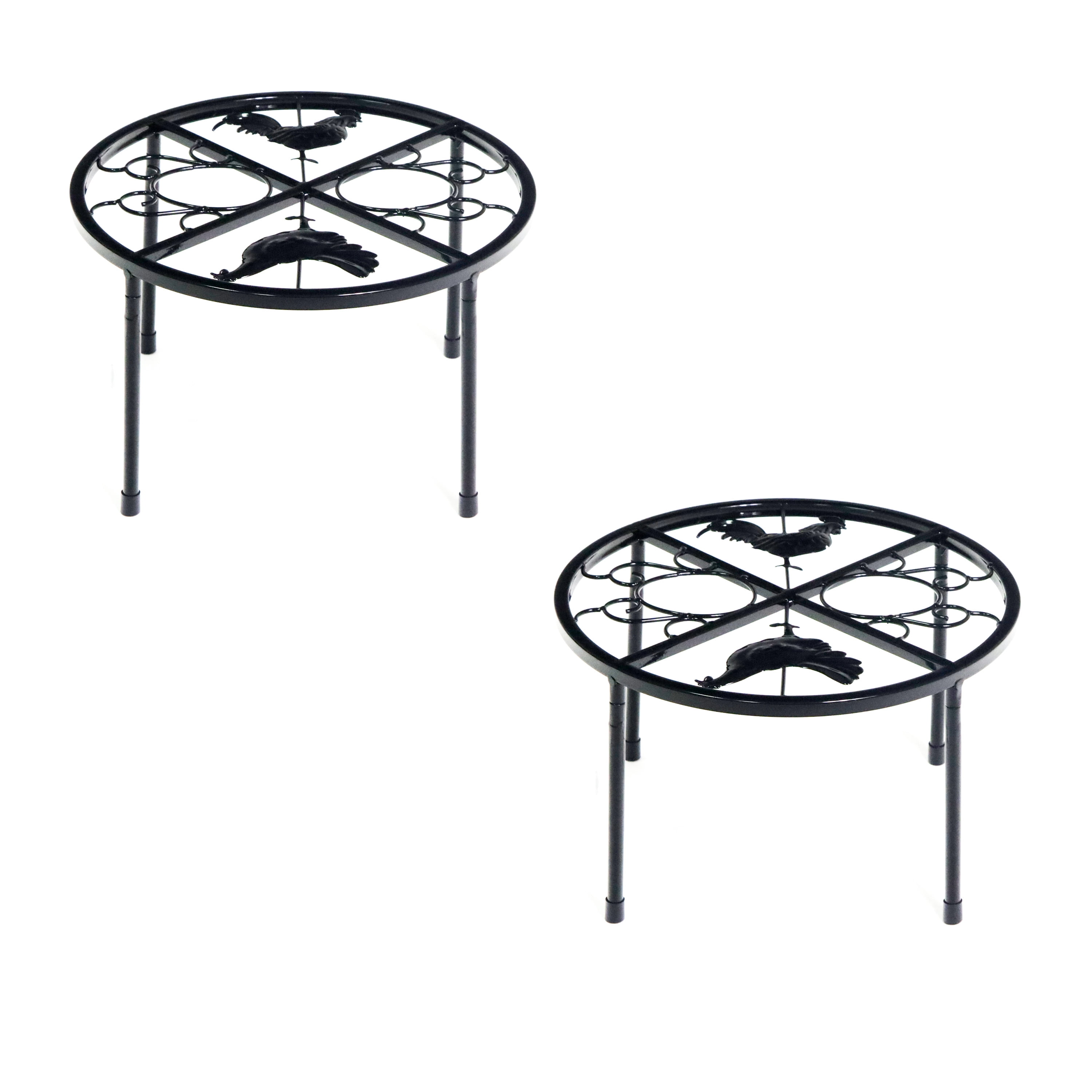 Chicken Feeder Metal Water and Feed Stand (Set of 2)