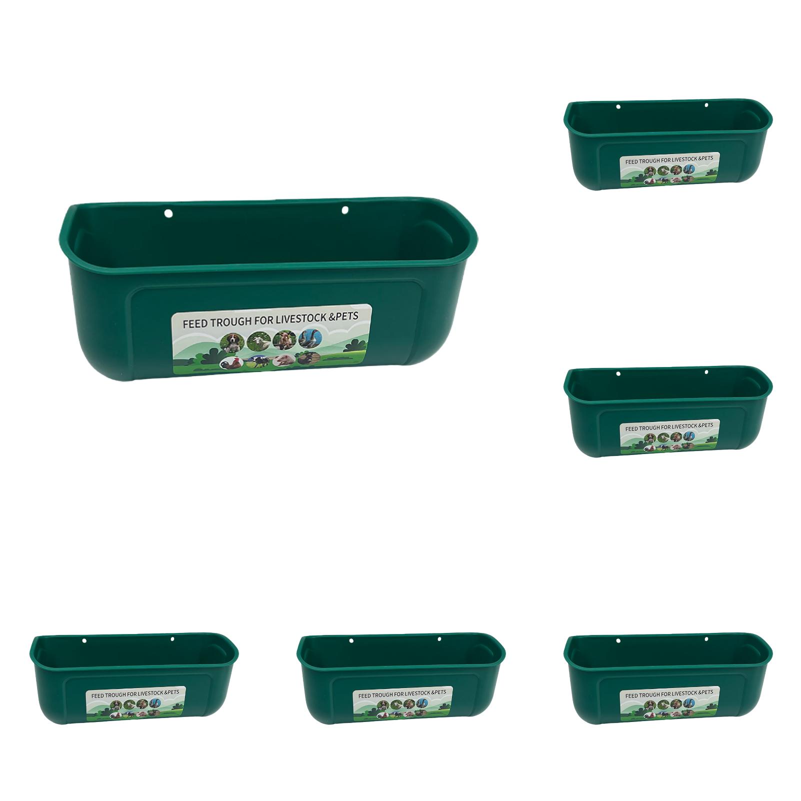 Chicken Feeder Waterer, Hanging Or Screw-in Fence Feeder With Clips, 5 Quart Goat Feeder Supplies, Duck Piglet Sheeple Coop Dog Livestock Poultry Plastic Feeder Trough Bucket, Black - View #8
