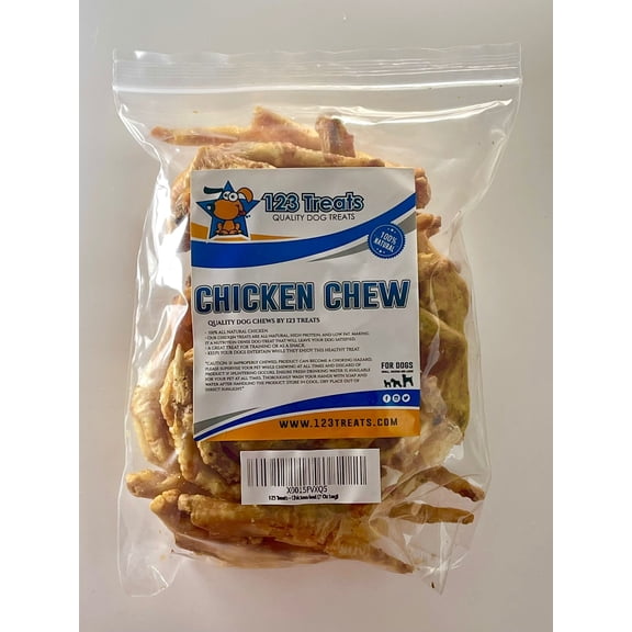Chicken Feet For Dogs | Natural Joint Dog Chews 7 ounces - Excellent source of chondroitin | By 123 Treats
