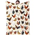 thumbnail image 1 of Chicken Fleece Plush Blanket Funny Rooster Lightweight Throw Blanket for Couch Bed Chicken Room Decor Fuzzy Super Soft Blankets Chicken Gifts for Kids Adults Women 50"x60" (Chicken, 50"x60"), 1 of 6