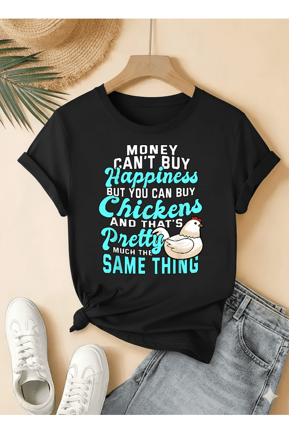 Chicken Flock Rooster Backyard Hen Farmer Animal Lover Style Unisex T-Shirt V18000, up to Size 5XL