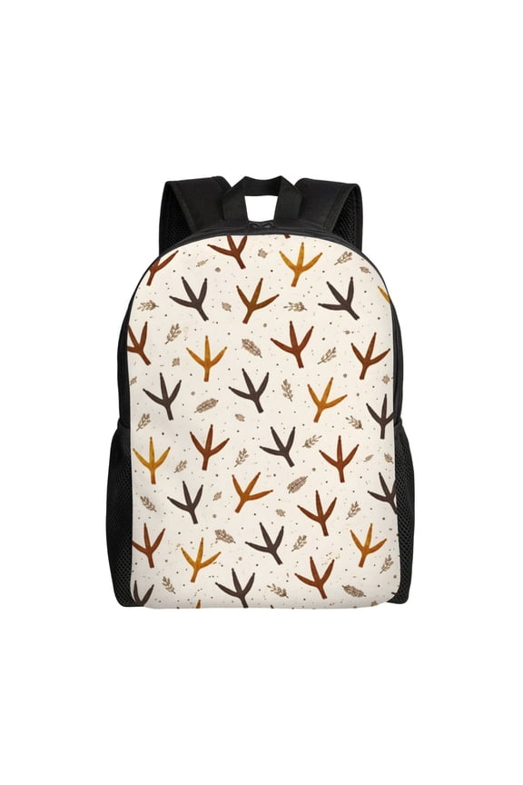 Chicken Footprint Pattern Backpack Large Capacity Laptop Bag for Men and Women