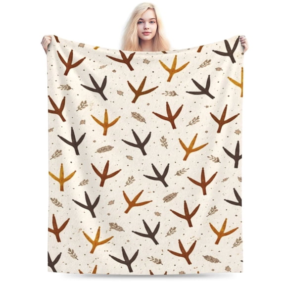 Chicken Footprint Pattern Blanket Farmhouse Rustic Animal Throw Blanket Soft Cozy Blanket for Couch Bed Home Decor Gift 50x40