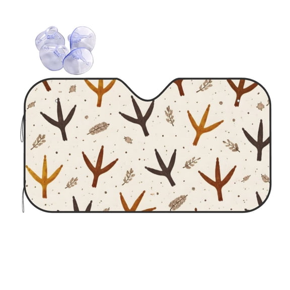 Chicken Footprint Pattern Car Windshield Sun Shade Universal Fit Auto Sun Visor Protector