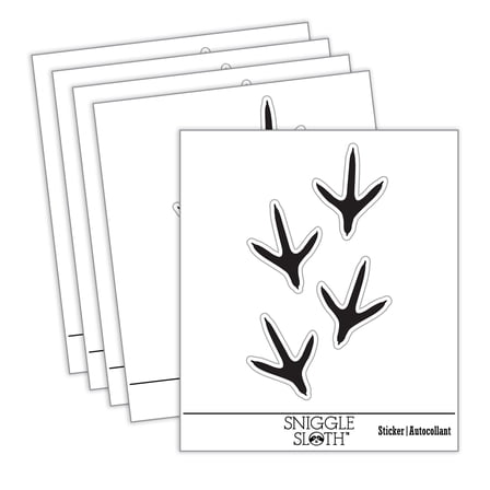 Chicken Footprints Tracks Car Window Bumper Water Bottle Phone Tablet Laptop Waterproof Vinyl Decal Sticker Set 5-Pack - Gloss Finish - 2.0"