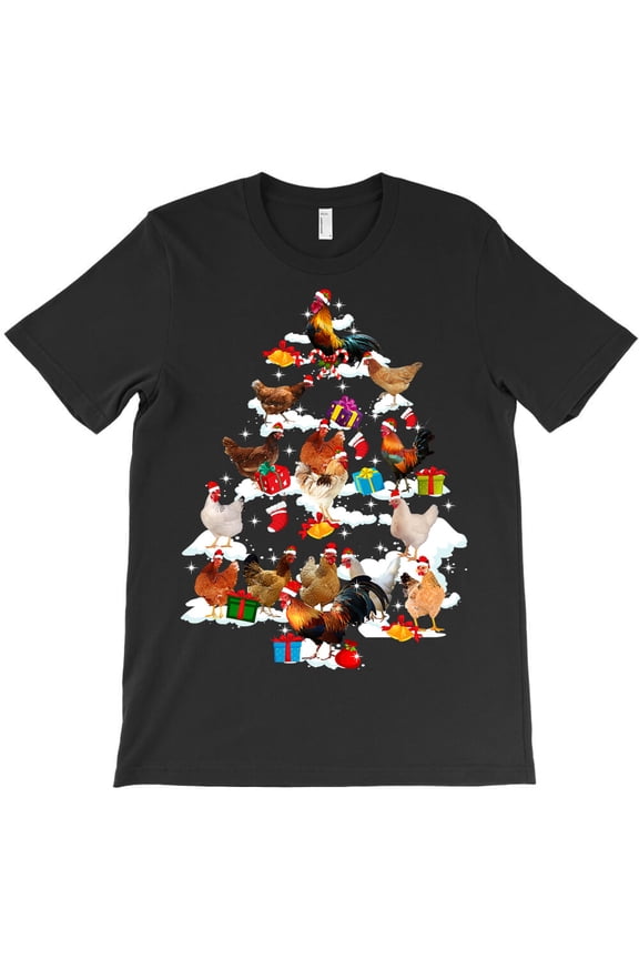 Chicken Funny Chicken Christmas Tree Xmas Hen Chick Themed Holiday G32739 Unisex T-Shirt, Up to Size 5XL