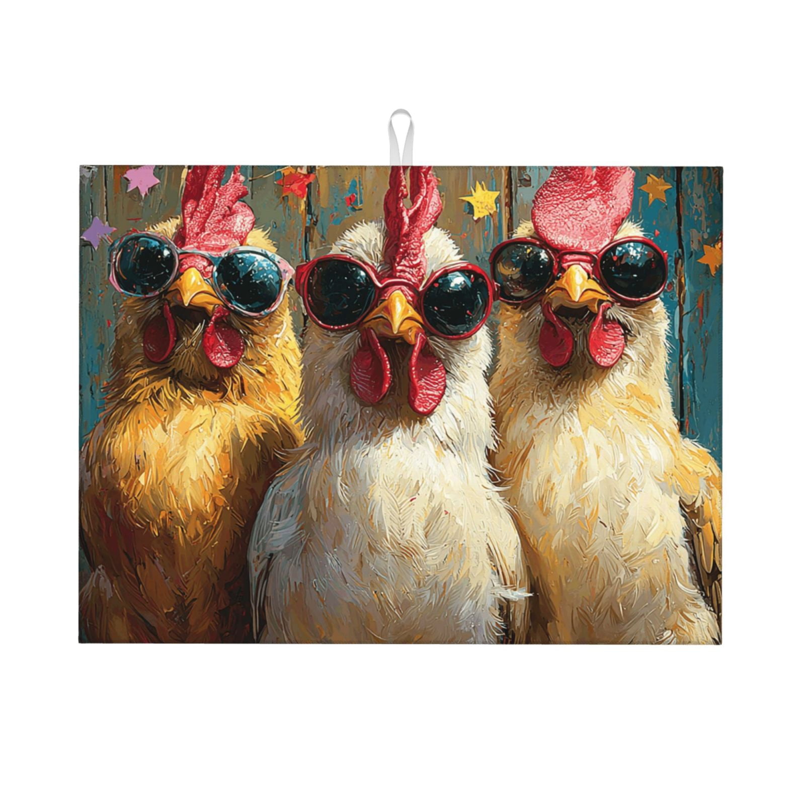 Chicken Mat Chicken Funny Party Large Kitchen Drying Mat 18x24 Inch Ultra Absorbent ...