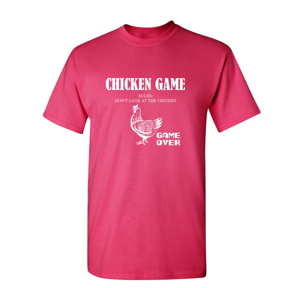 Chicken Game Don't Look At The Chicken Sarcastic Humor Graphic Novelty Funny Youth T Shirt