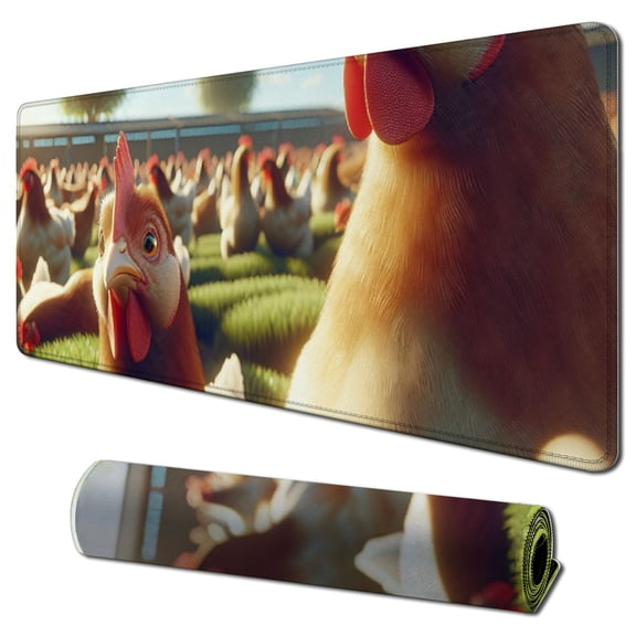 Chicken Gaming Mousepad Funny Chicken Green Grass Mouse Pad Mouse Mat for Computer Desk Laptop Office 9.5 X 7.9 Inch Non-Slip Rubber