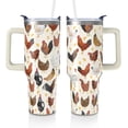thumbnail image 1 of Chicken Gifts Tumbler for Women Men, Rooster Lover 40oz Tumbler with Handle and Straw, Stainless Steel Leakproof Cup Mug Water Bottle, Chickens Print Birthday Gift Idea, 1 of 6