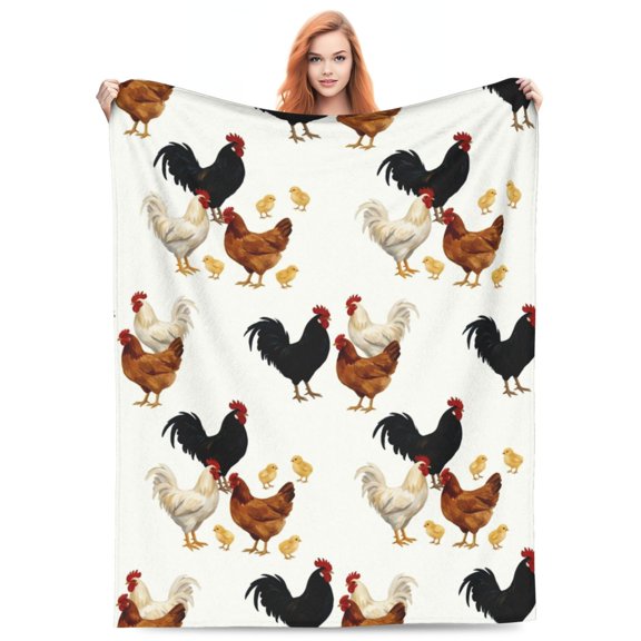 Chicken Gifts for Women, Cute Chicken Blanket for Adults, Soft Fuzzy Plush Throw Mom Blanket, Chickens Decor with Rooster Design, Gifts for Mothers Day 50x40