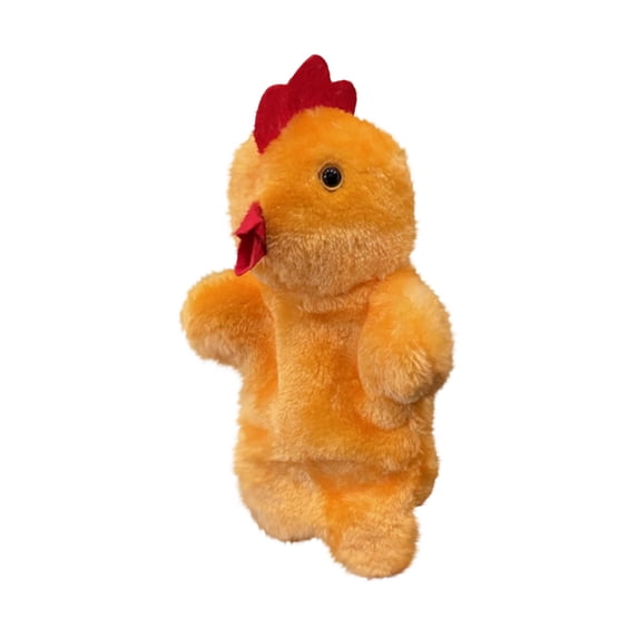 Chicken Hand Puppet Toy Large Single Plush Glove 9.8 Inch, Soft Fabric Cow Character for Storytelling and Stage Performance, Interactive Role Play Accessory, Single Piece