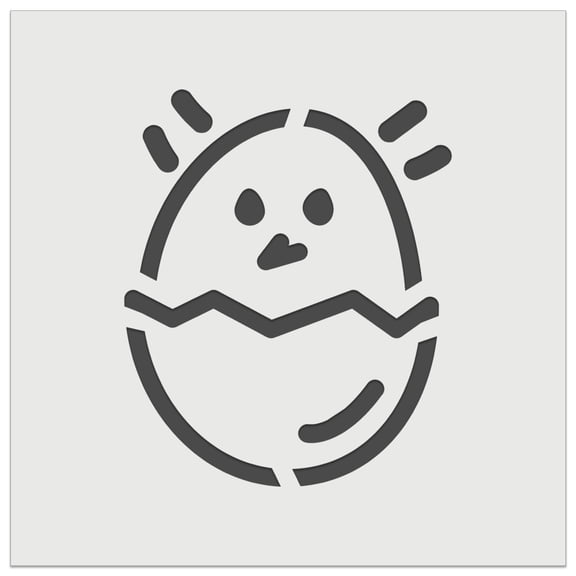 Chicken Hatching in Egg Doodle DIY Cookie Wall Craft Stencil - 3.5 Inch
