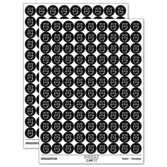 Chicken Hatching in Egg Doodle 200+ Round Stickers - Black - Gloss Finish - 0.50" Size