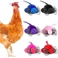 thumbnail image 1 of Chicken Hats for Hens Tiny Pets Funny Halloween Accessories Feather Top Hat with Adjustable Elastic Chin Strap Rooster Duck Parrot Poultry Stylish Show Costume, 1 of 7