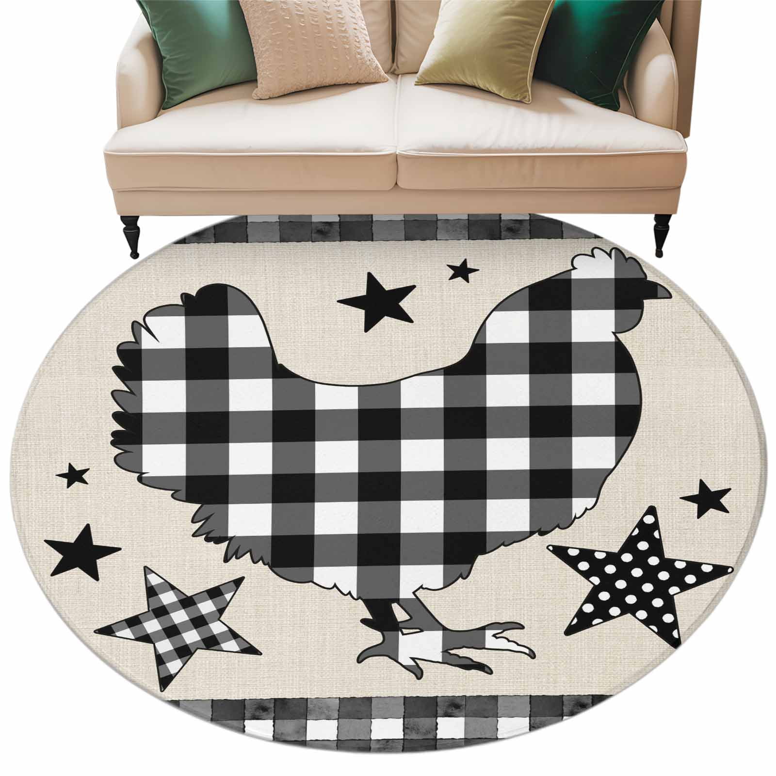Behg Designs Chicken Rug Chicken Hen Large Area Rugs for Bedroom Living Room, Soft Non Slip ...