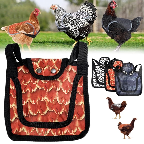 Chicken Hen Saddle with Adjustable Strap, Washable Chicken Apron Back Protector for Hens, Poultry Mating Saddle Jacket, Chicken Coop Accessories
